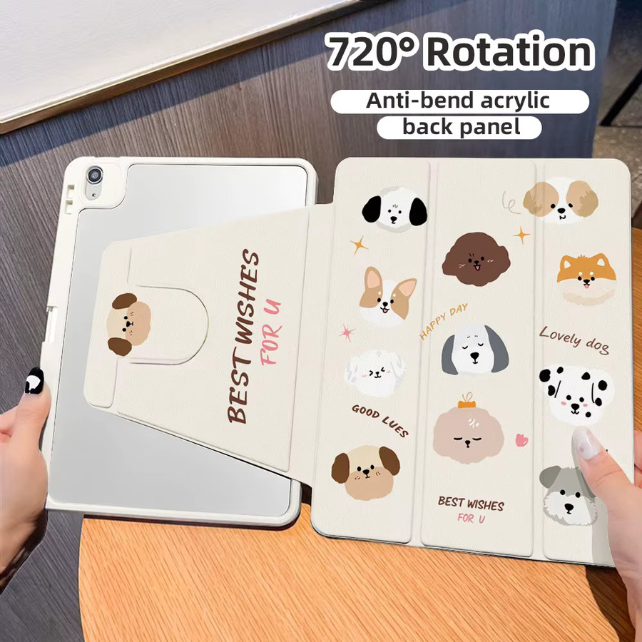 Niedrige Welpen Tischhülle für Apple iPad in Weiß - Bild 2