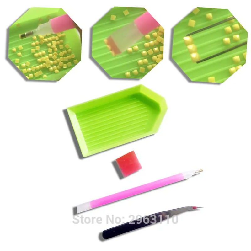 FIYO Diamond Painting Set mit roter Rose, Rundes DIY Kreuzstich-Motiv, B/H: 20 x 30 cm - Bild 3