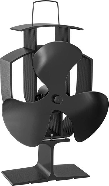 Wiltec Kaminofen Ventilator schwarz mit 3 Blättern für 50-300°C - Bild 1