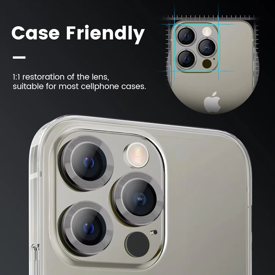 2-3 Stück Titan Grau Kamera Objektiv Schutzfolie aus gehärtetem Glas für Apple iPhone 17 16 15 Pro Max 15 Plus 13 - Bild 5