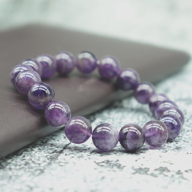 Perlenarmband Amethyst, dunkelviolett, Damen und Herren - Bild 1