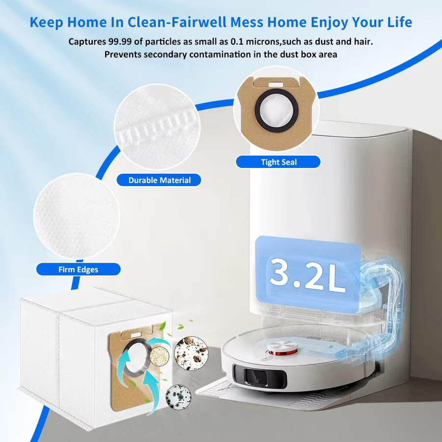 WINDNINJA Staubbeutel Ersatzset für Xiaomi Mijia 5, 5 Pro, X10+, X20+, S10, M30 und M40 Roboterstaubsauger - Bild 3