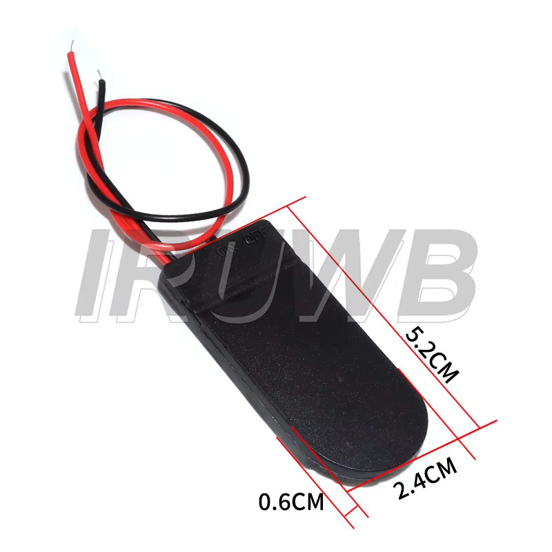 IRUWB Batterie Aufbewahrungsbox für CR2032 Knopfzellen in Schwarz mit EIN/AUS-Schalter - Bild 2
