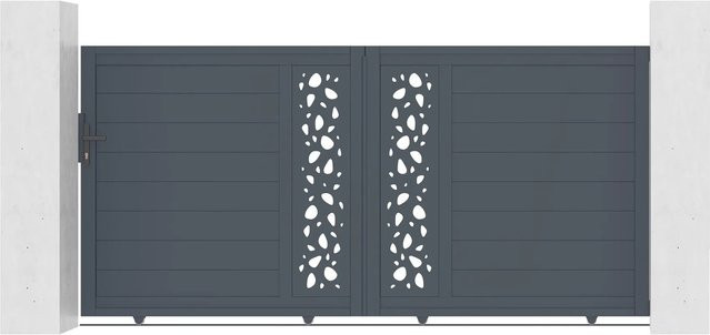 Casanoov Elektrisches Schiebetor Sunny aus Aluminium in Grau mit Schiebetorantrieb Ranger C300, B: 350 cm, H: 140 cm - Bild 1