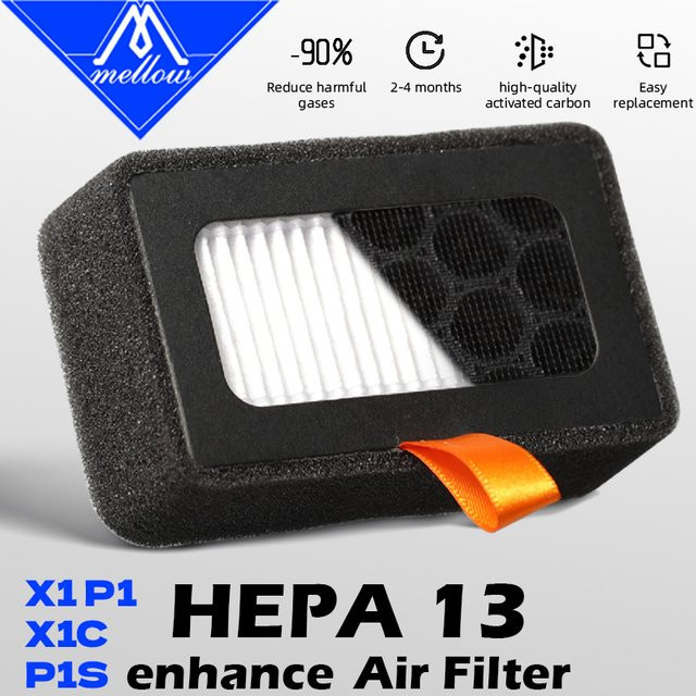 Mellow HEPA13 und Aktivkohle Air Ultra Filter für Bambu Lab X1C, X1E, P1P und P1S 3D Drucker in Schwarz - Bild 1