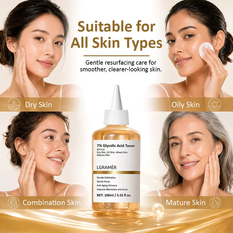 LGRAMER Exfolierendes Gesichtstonikum mit 7% Glykolsäure, 100 ml, Unisex - Bild 4