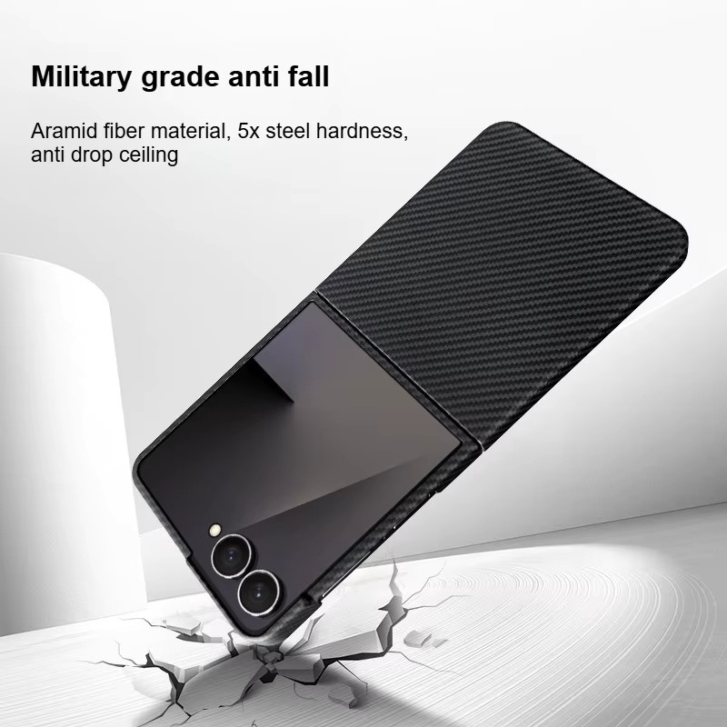 Aramid-Kevlar-Kohlefaser Business-Schutzhülle mit magnetischer Metallhalterung für Samsung Galaxy Z Flip 7 - Bild 5