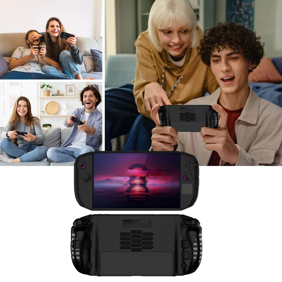 Ultradünne und weiche TPU-Schutzhülle mit integriertem Ständer für deine Lenovo Legion Go 2 Spielkonsole in Schwarz - Bild 3
