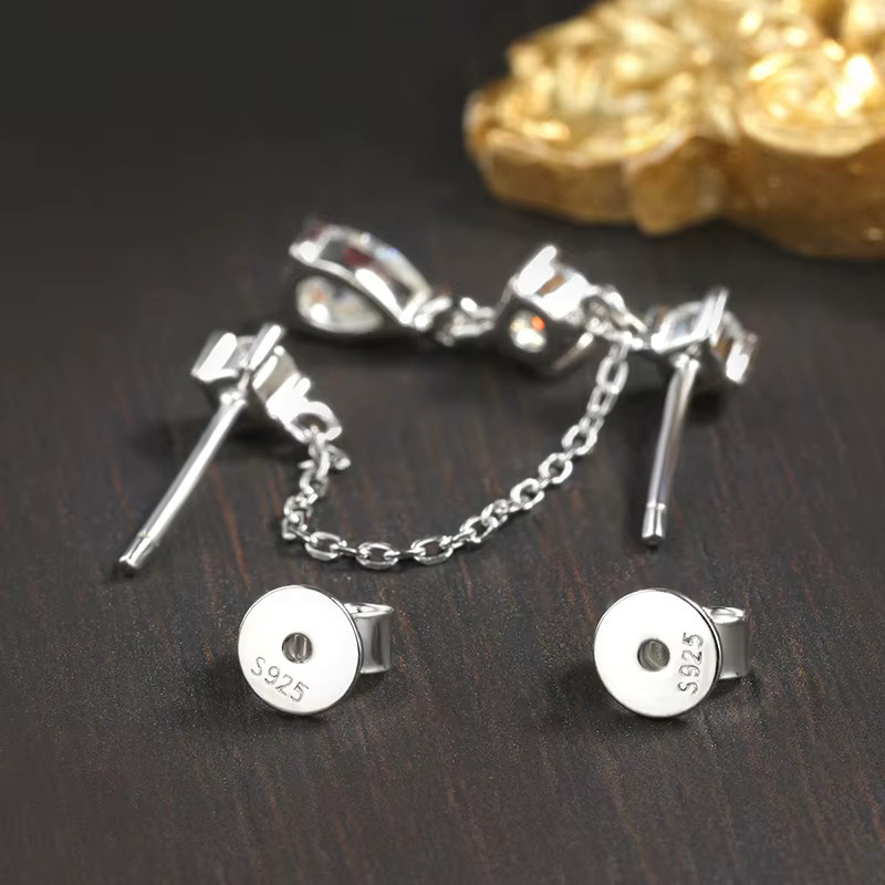 KNOBSPIN Ohrringe, Moissanit, 925 Silber, Damen - Bild 3