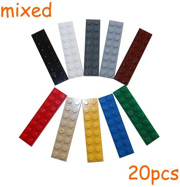 20-teiliges Set Noppenplatte 2x8, Bausteine, Bunt / Mehrfarbig, ab 14 Jahren - Bild 1