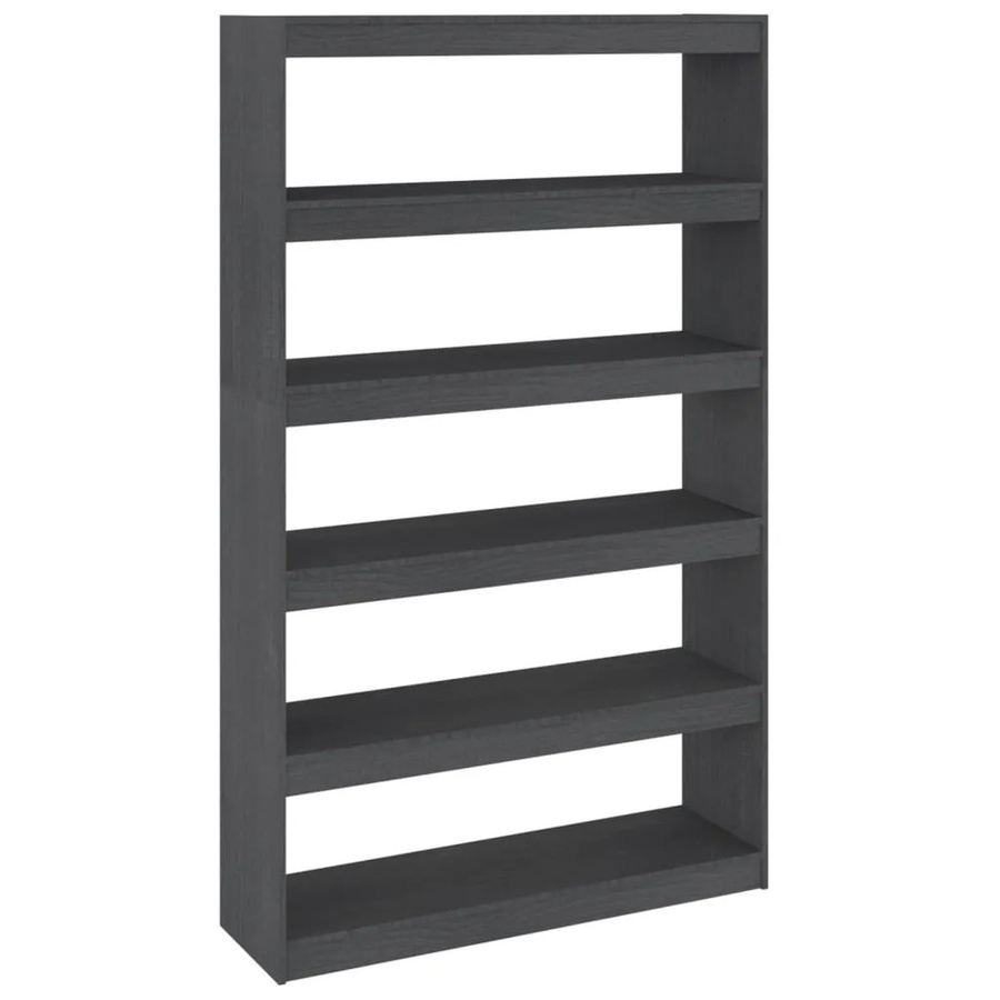 vidaXL Bücherregal und Raumteiler aus Kiefer-Massivholz in Grau, B/T/H: 100 x 30 x 167,5 cm - Bild 2