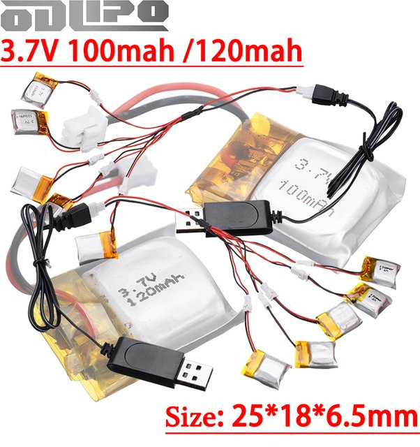 GAOLAG Li-Po Ersatzbatterie 3,7 V für RC Quadcopter und Drohnen CX-10 H20 S8 M67 U839 mit 120 mAh - Bild 1