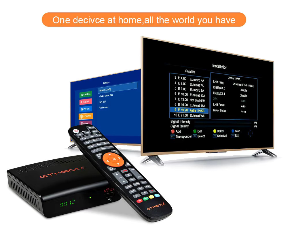 GTMEDIA V7 S2X TV-Empfänger Full HD 1080P Digital DVB-S2X Satelliten-Decoder mit WLAN und USB in Schwarz - Bild 3