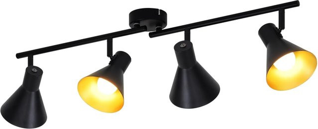 NETTLIFE Deckenstrahler aus Metall in Schwarz, verstellbar, LED, E14, Industrial Design, Breite: 71 cm, Tiefe: 11 cm, Höhe: 4 cm - Bild 1