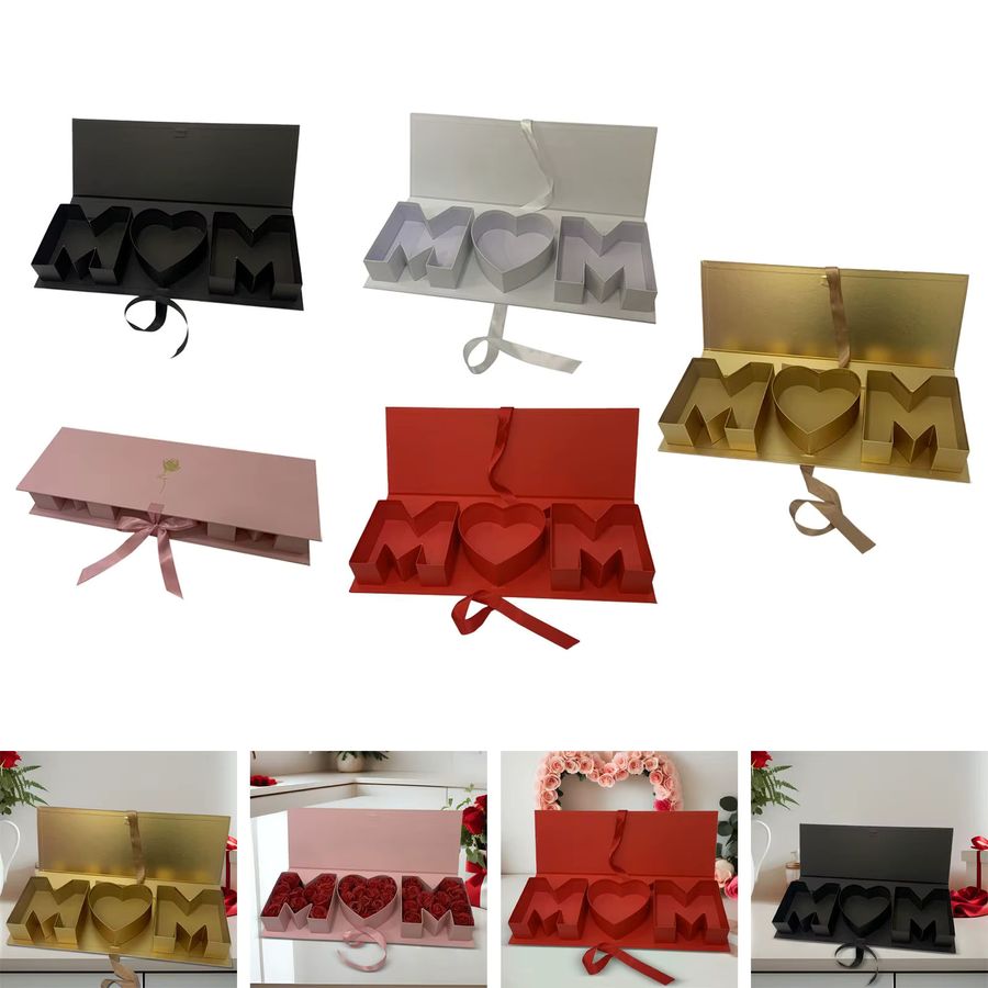 Kesoto Leere Blumenbox in Buchstabenform, Schwarz, DIY-Geschenkbox für Muttertag, Valentinstag oder Jubiläen - Bild 3