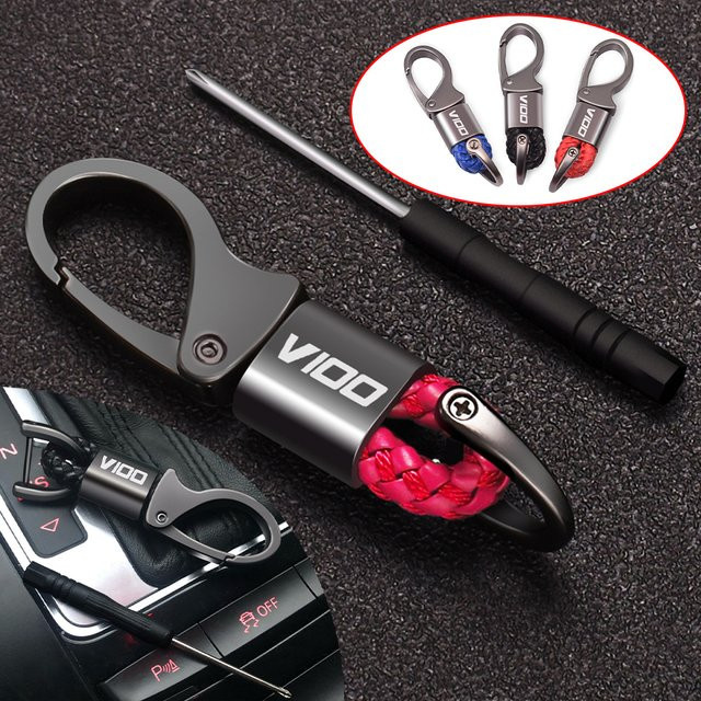 LJTOPMOTO Schlüsselanhänger, gewebtes Leder, Metall, Unisex - Bild 1