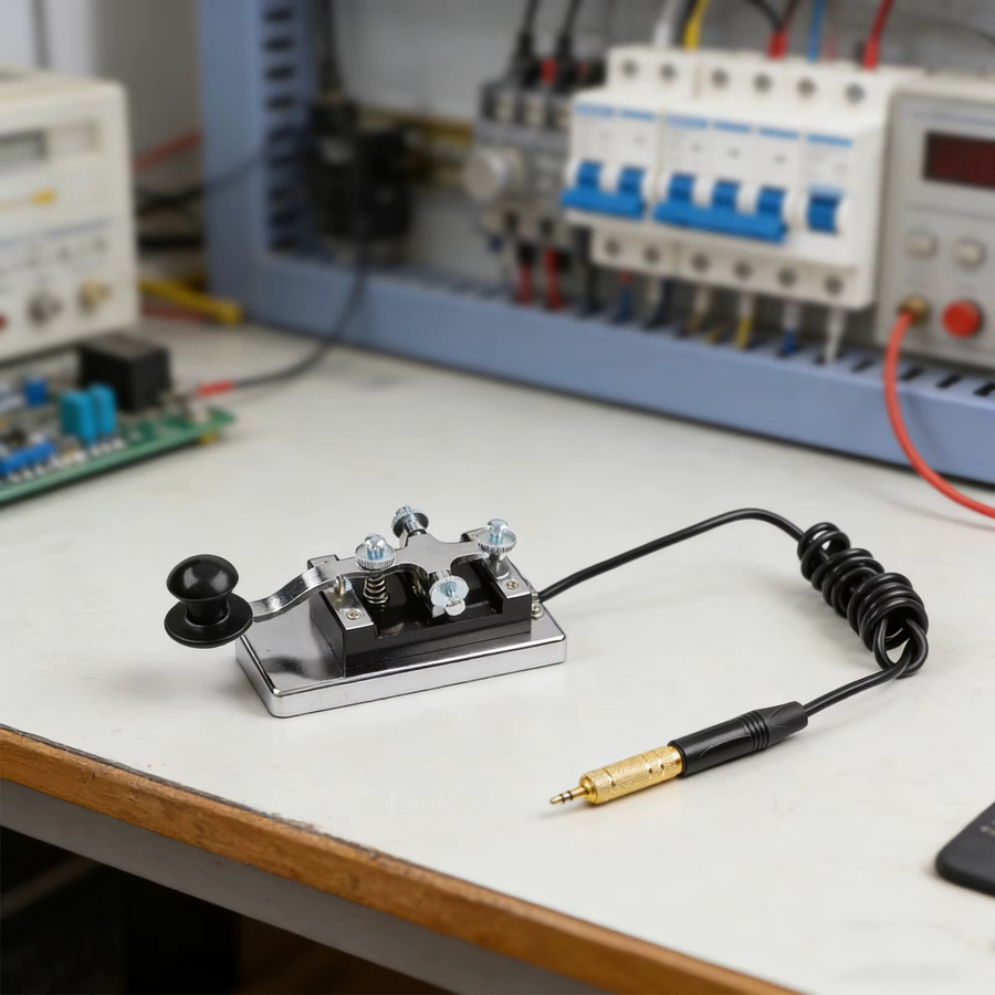 TOOLTOP Manueller Telegrafenschlüssel aus Metall in Silber für Morsecode-CW-Übung und Amateurfunk-Kommunikation - Bild 4