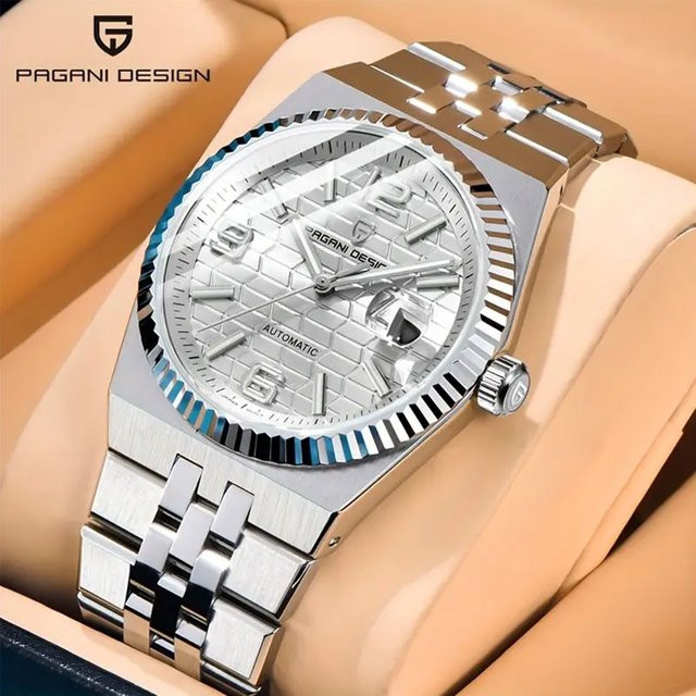 PAGANI DESIGN Armbanduhr Automatik, Edelstahl, Silber, Herren - Bild 1