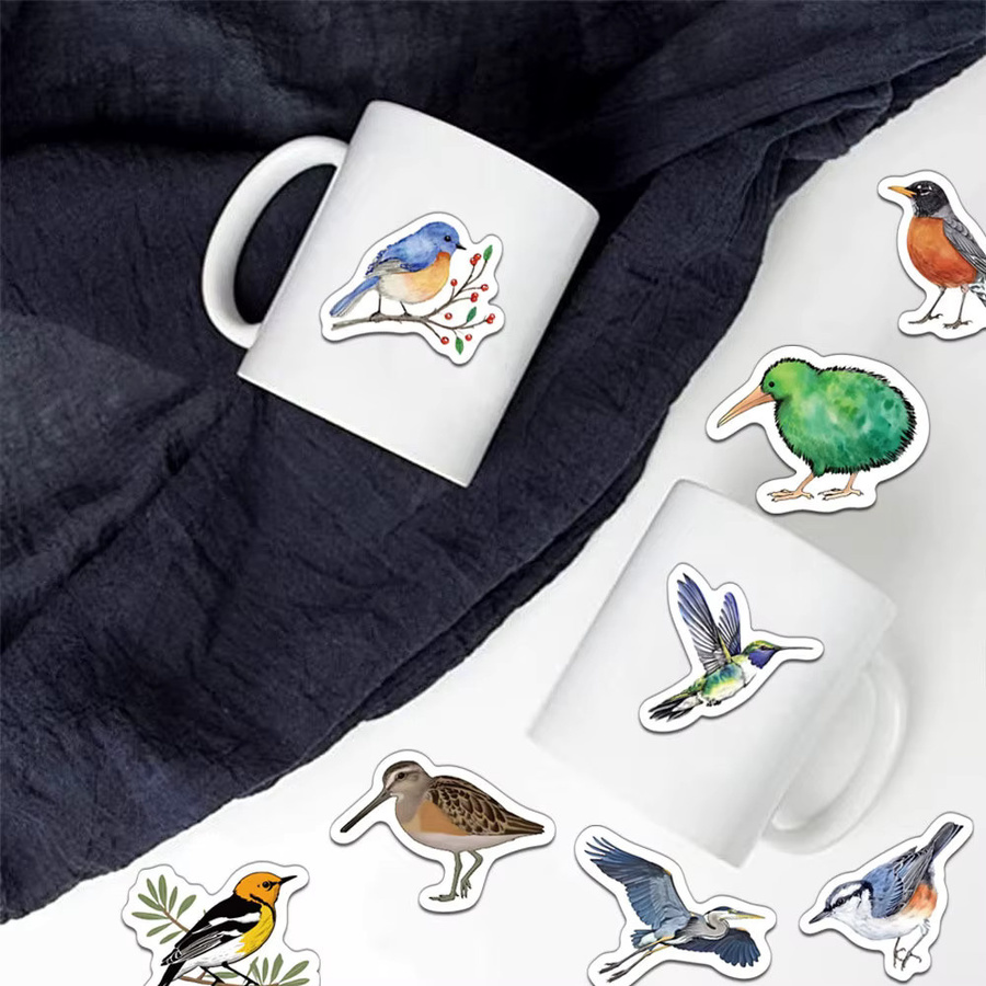 500 Stück kreative Vogel-Aufkleber in Multicolour von BulingBulingStickers Store zur Dekoration von Notebooks, Wasserflaschen und Umschlagsiegeln - Bild 3