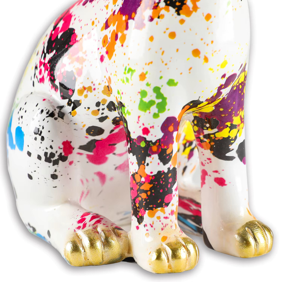 GUGUGUHOME Graffiti-Hasen-Statue aus Keramik in Multicolour, abstrakte Osterhasen-Skulptur zur Tischdekoration - Bild 2