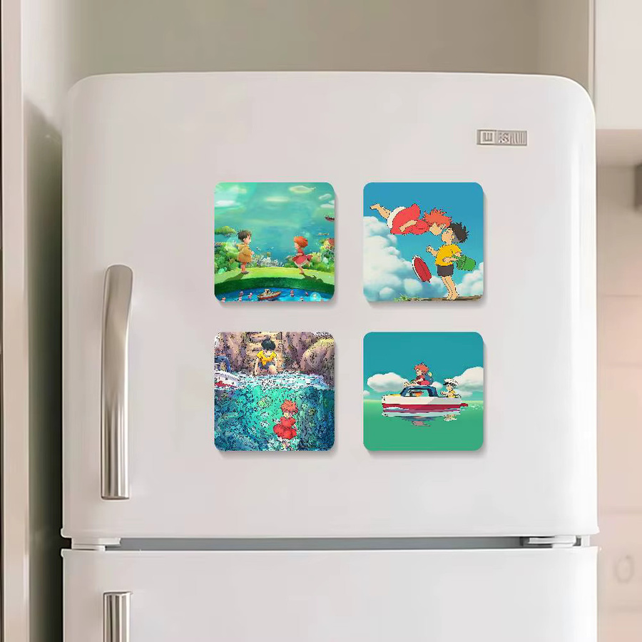 Ponyo An der Klippe Anime Kühlschrankmagnet Smeg quadratisch, Mehrfarbig, B/H: 5,5 x 5,5 cm - Bild 2