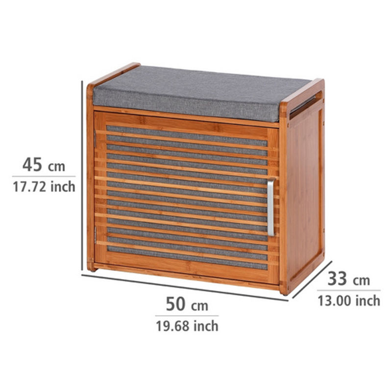 Wenko Schuhschrank Bahari aus Bambus mit integrierter Sitzfläche, Braun, B/H: 50 x 45 cm - Bild 3