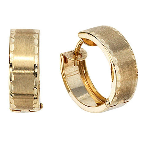 Colfem Creolen 333 Gold, Gelbgold, mattiert, Unisex - Bild 1