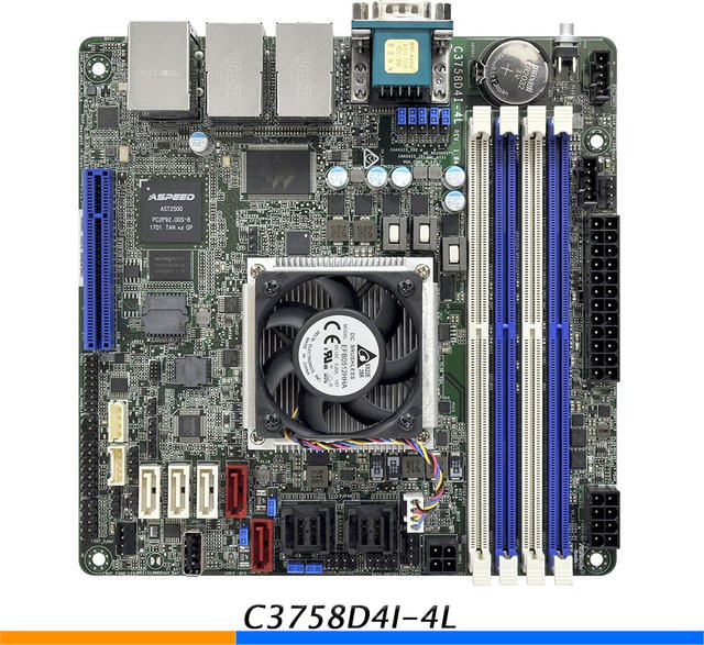 ASRock Rack Server-Motherboard C3758D4I-4L mit 8-Core 35W - Bild 1