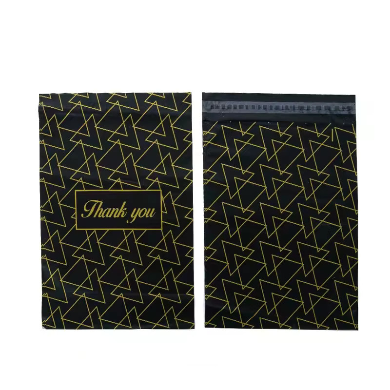 50 Stück DANKE Mailing Versandtaschen aus Kunststoff in Schwarz, wasserdichte Express Mailer mit Pressverschluss - Bild 2