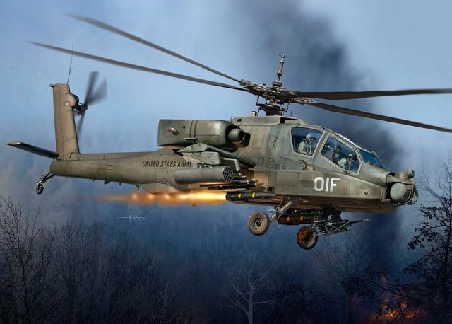 Revell AH-64A Apache, Fahrzeug, 1:72, Kunststoff, Grau - Bild 1