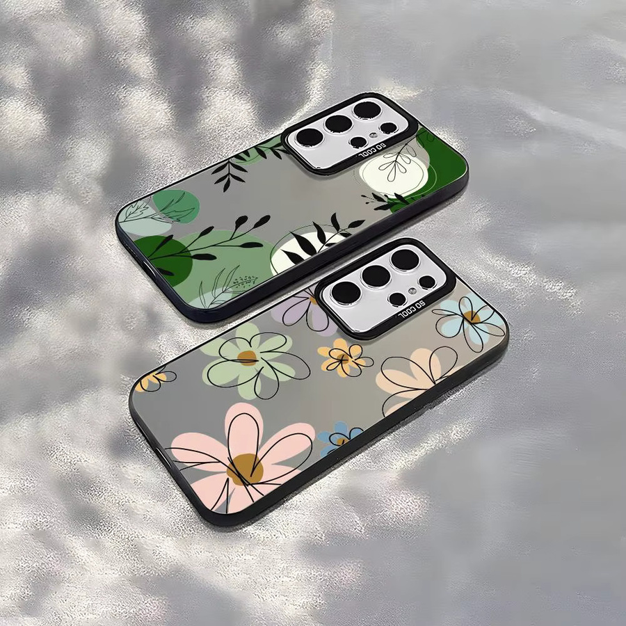 Stoßfeste Handyhülle mit Sommerblumen-Blättern für Samsung Galaxy S25 S24 S23 S22 S21 Ultra Plus, Matt-Optik in Bunt - Bild 4