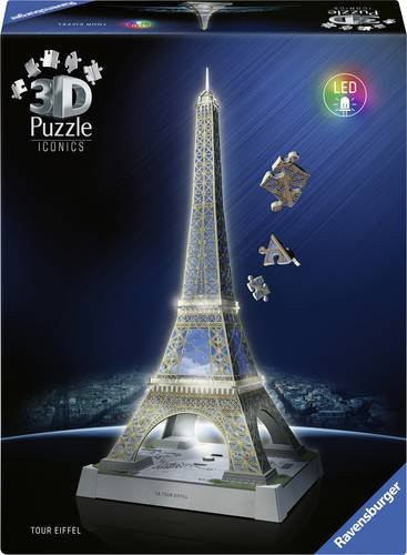 Ravensburger 3D Puzzle Iconics Eiffelturm mit Licht - Bild 1