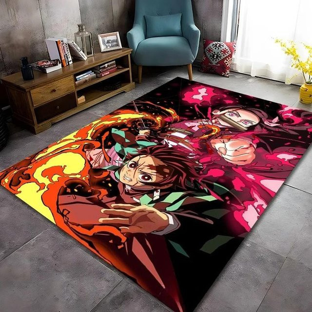 Lodestar Anime-Charaktere Teppichmatte mit dynamischen Wasser- und Blitz-Effekten, Mehrfarbig, B/T: 60 x 40 cm - Bild 1