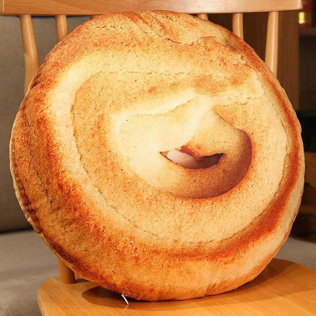 Kreatives Keks-Kissen in Braun, lustiges Plüschkissen für Sofa und Bett, Durchmesser: 45 cm - Bild 1