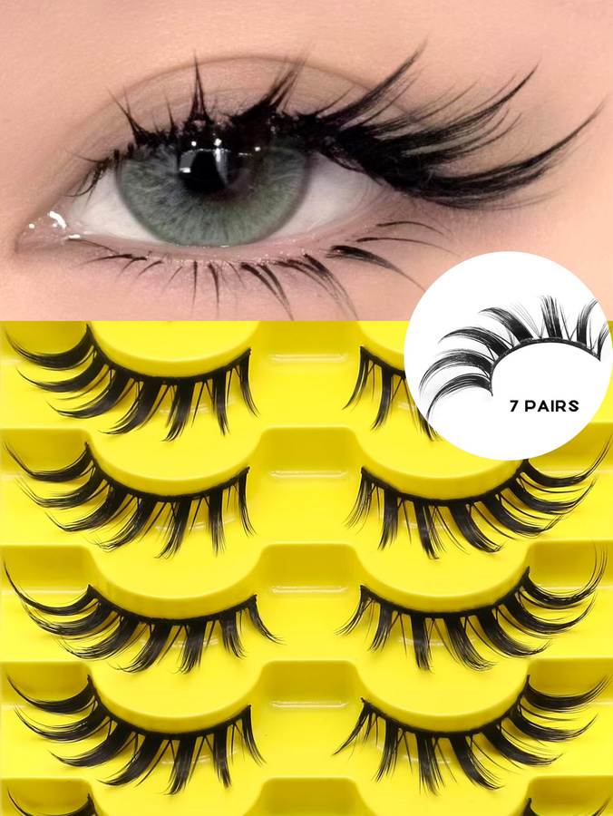 VELTRINAY Künstliche Wimpern, Wispy Lashes, Cat-Eye, Natürlich - Bild 2