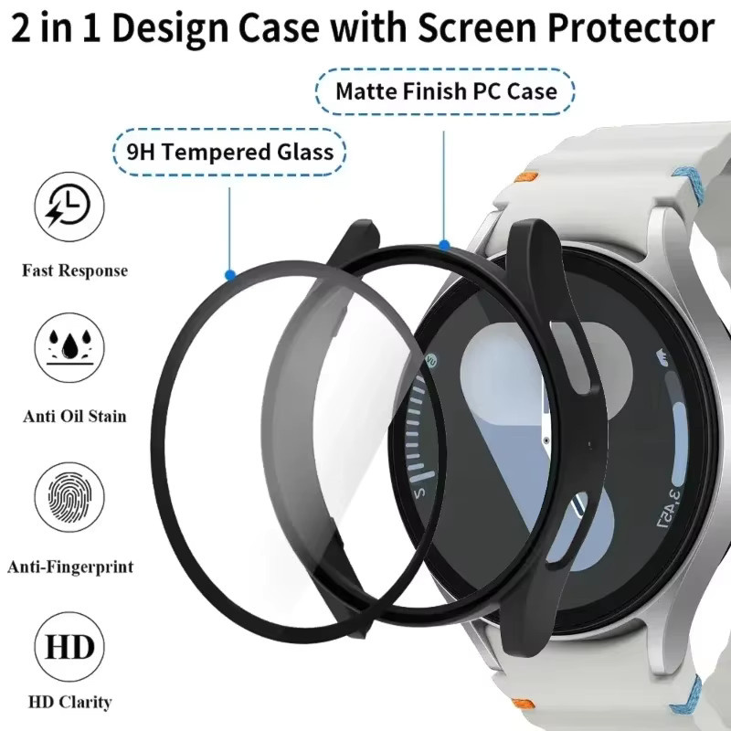 Silikonarmband mit Hülle und Displayschutzfolie für Samsung Galaxy Watch 7 40 mm 44 mm, 6 5 4 - Bild 2