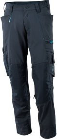Mascot Arbeitshose mit Knietaschen und Reflexstreifen in Schwarzblau aus Cordura Stretchstoff - Bild 1