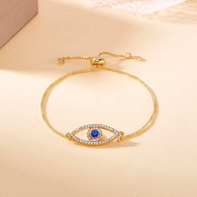 Armband Evil Eye, Blau, Zirkonia, Damen - Bild 1
