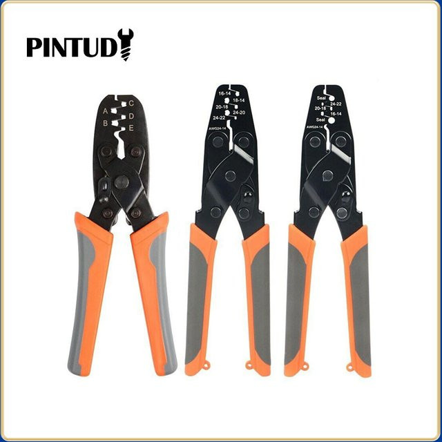 IWISS Crimpwerkzeug IWS-1424A mit offener Zylinderklemme für nicht isolierte Kabel, Orange - Bild 1