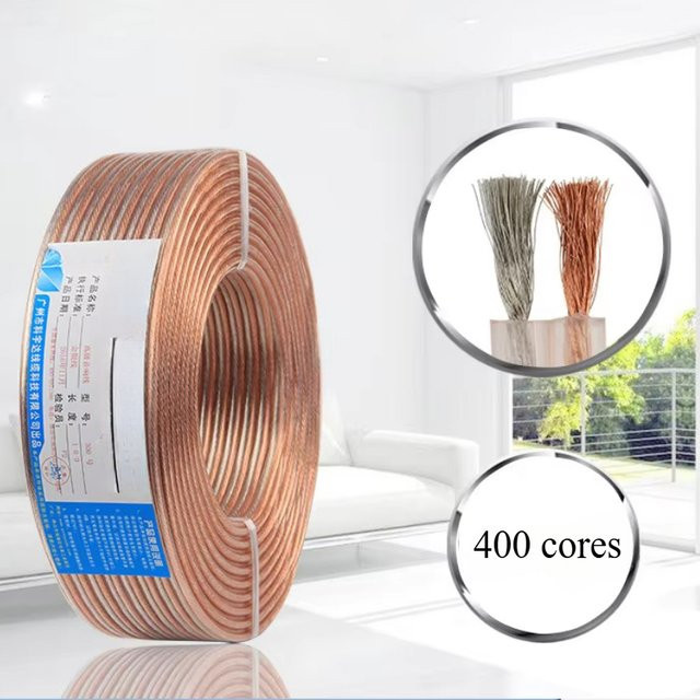 HUALIWEN Lautsprecher-Audiokabel aus sauerstofffreiem Kupfer, 2 x 1,0 mm², quadratisch - Bild 1