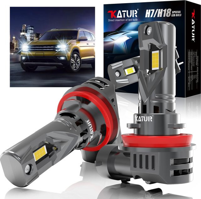 Katur LED Scheinwerfer H8 H11 Set 100W 20000LM Canbus Turbo Nebellampen 6000K Silber - Bild 1