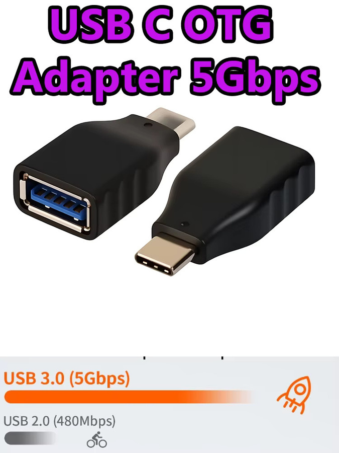 USB-C auf USB 3.0 OTG-Kabeladapter für MacBook Pro/Air/Mini und iPhone 16 Pro Max/16 Plus/iPhone 15 mit 5 Gbps Datenübertragung - Bild 6