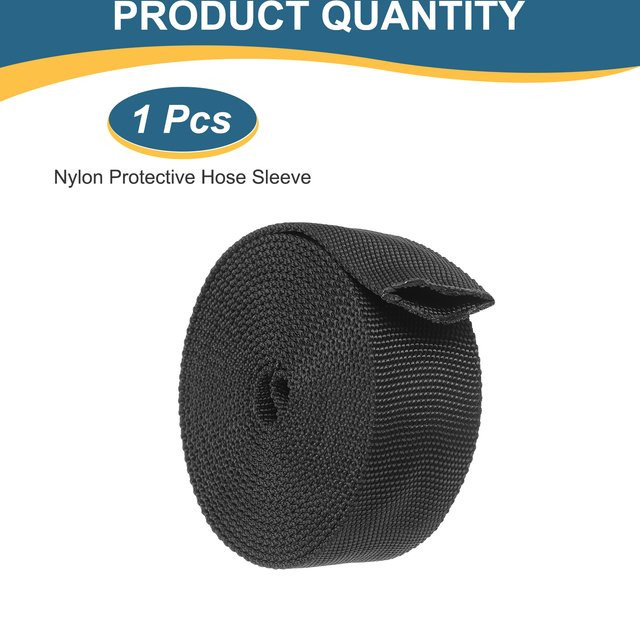 UXCELL Nylon-Schutzmanschette Kabelabdeckung in Schwarz für Hydraulikschläuche und Schweißkabel - Bild 1