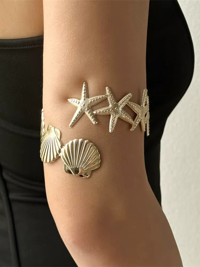 Rinhoo Oberarm-Armband, Seestern Muschel, Gold, Damen - Bild 6