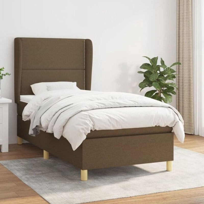 Vidaxl Boxspringbett mit Matratze aus Stoff in Braun B/T/H: 90 x 200 x 118 cm - Bild 1