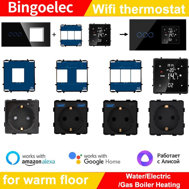 Bingoelec Smart Wifi Thermostat zur Temperaturregelung für Wasser, Elektro und Gaskessel sowie Bodenheizungen in Schwarz - Bild 1