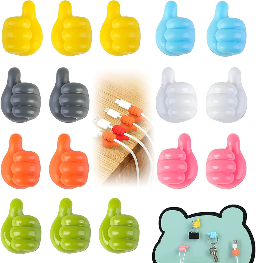 10 Stück Mini-Kabelorganizer aus Silikon in Grün und Multicolour, USB-Management-Clips und Kabelhalter für Desktop, Kopfhörer und Maus - Bild 3