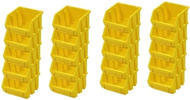 PROREGAL SuperSparSet mit 20 Sichtlagerboxen aus Polypropylen in Gelb, H x B x T: 7,5 x 11,6 x 11,2 cm - Bild 1