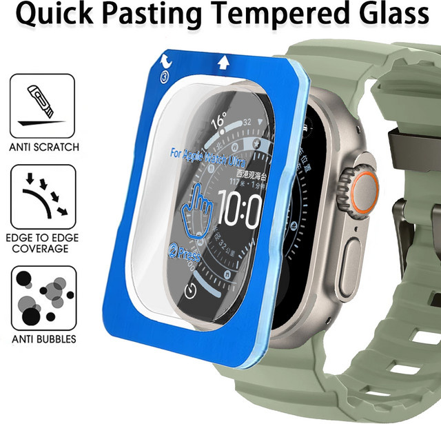 Apple Displayschutzfolie Glas, Apple Watch Ultra 3/2/1, 49 mm, transparent, Unisex - Bild 1