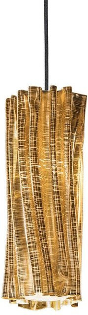 Slamp Accordéon Vertical Pendelleuchte Gold/Brass aus Technopolymer mit LED-Funktion - Bild 1